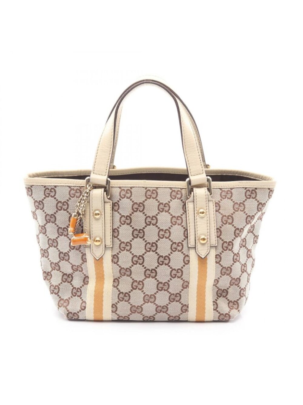 Gucci Tote GG Canvas Beige Ivory Yellow Handbag